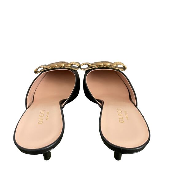 New GUCCI Women's BLACK Interlocking G Python Bow Mule Size 37.5 EUR | US 7.5 - Picture 12 of 14